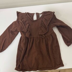 H&M Brown Kids Dress with Ruffles